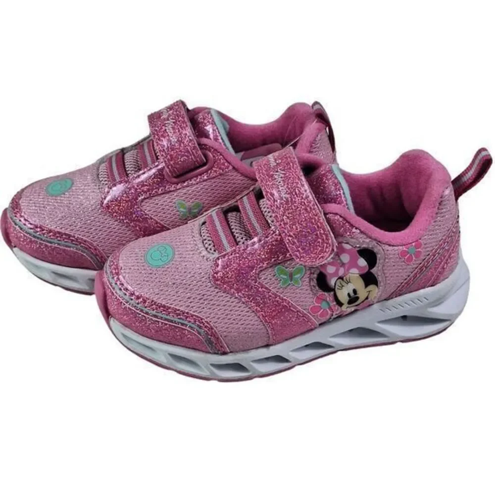 Minnie shoes‎ for girls sneakers with LED light without laces Pink Size 7 (14cm)